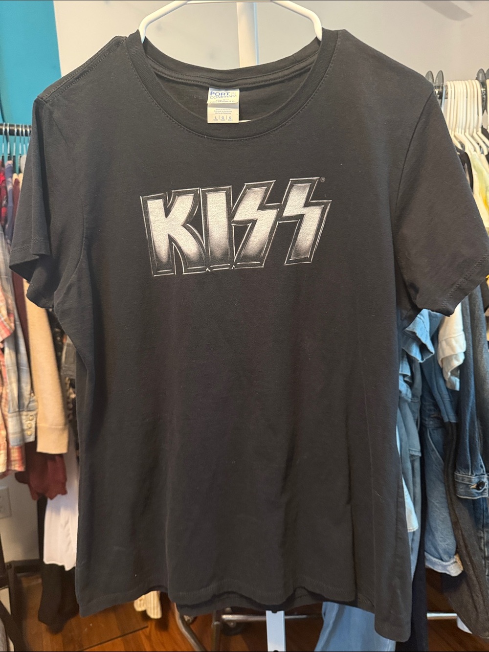 Black Short Sleeve Tee with Silver Logo